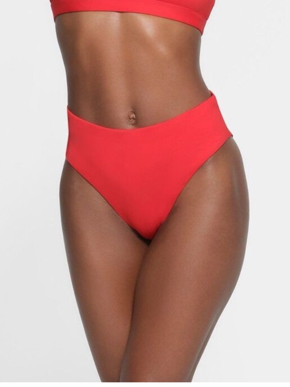 NWT Skims Recycled Swim Mid Waist Bottom Ruby Red size M Sw-mwb-0748
